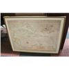 Image 1 : FRAMED MAP OF THE CARRIBEAN SEA 23.5" X 30.5"