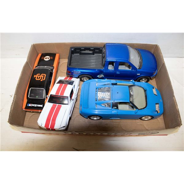 FLAT OF 4 DIECAST CARS