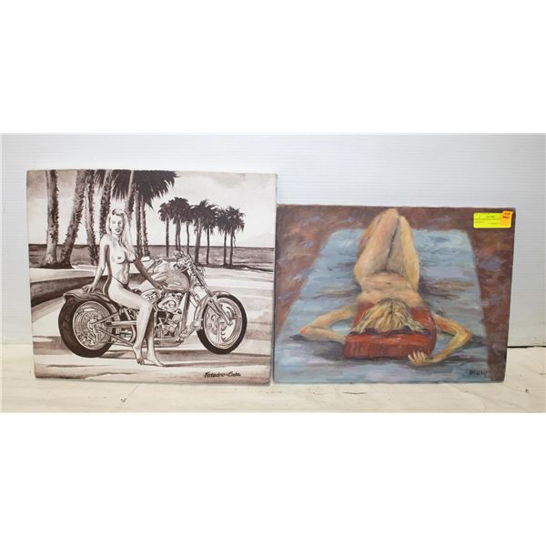 PAIR OF ORIGINAL ART ON CANVAS PAINTINGS