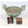 Image 1 : CAST BOWL WITH 2 TRINKET BOXES