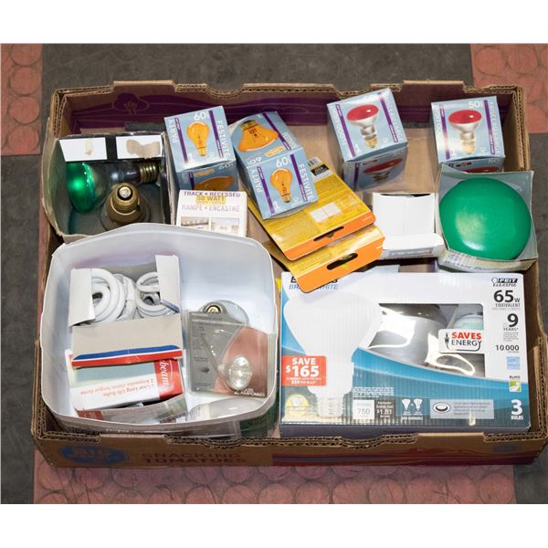 FLAT WITH ASSORTED LIGHT BULBS