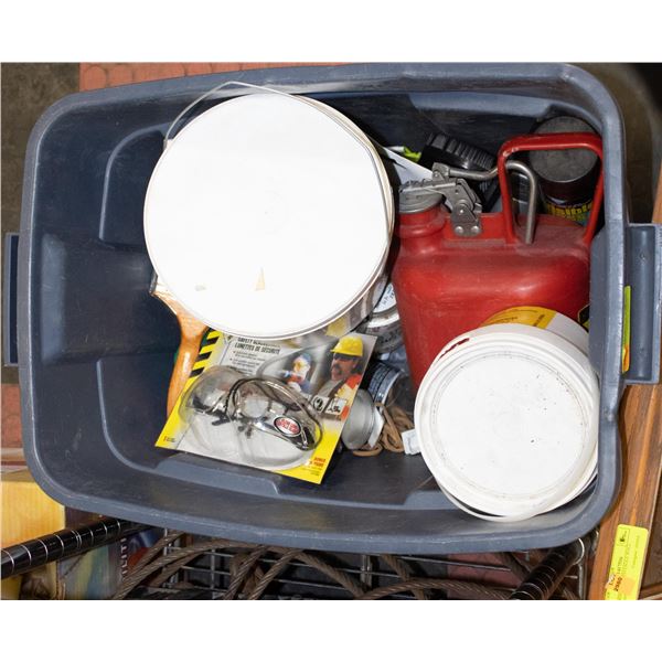 TOTE OF ASSORTED SHOP SUPPLIES