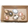 Image 1 : 8 PIECES OF CAMEO JEWELRY. BROOCHES AND PENDANTS