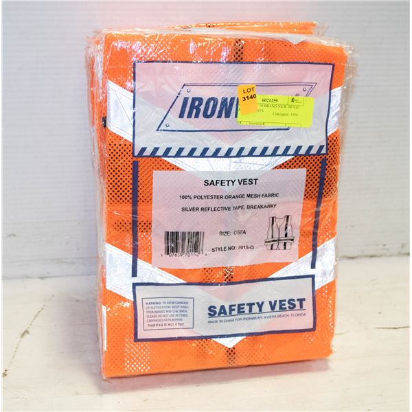 BUNDLE OF 10 BRAND NEW HI-VIZ SAFETY VESTS