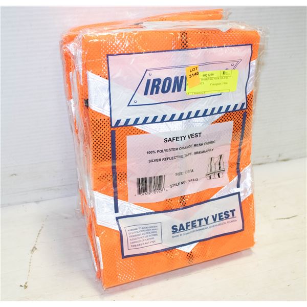 BUNDLE OF 10 BRAND NEW HI-VIZ SAFETY VESTS