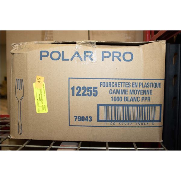 CASE OF POLAR PRO PLASTIC FORKS 1000PCS