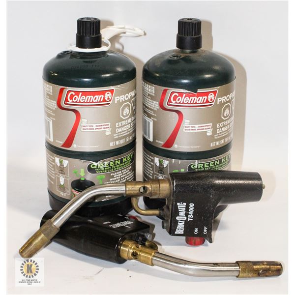 GREEN PROPANE TANKS & TORCH ATTACHMENTS