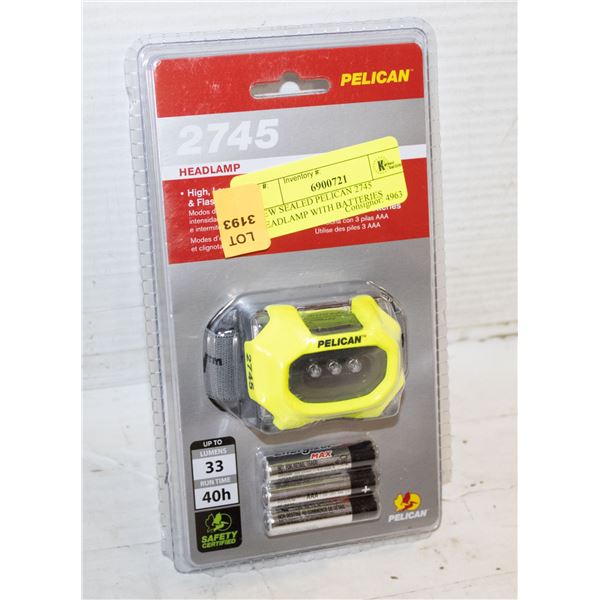 NEW SEALED PELICAN 2745 HEADLAMP WITH BATTERIES