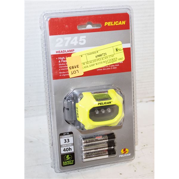 NEW SEALED PELICAN 2745 HEADLAMP WITH BATTERIES