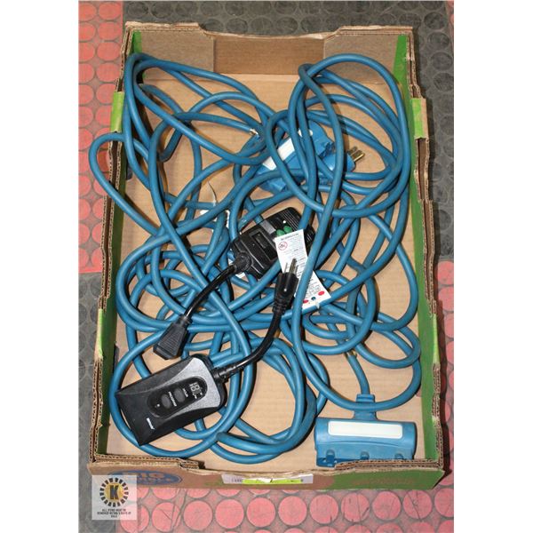 LOT OF HEAVY DUTY TRIPLE END EXTENSION CHORDS