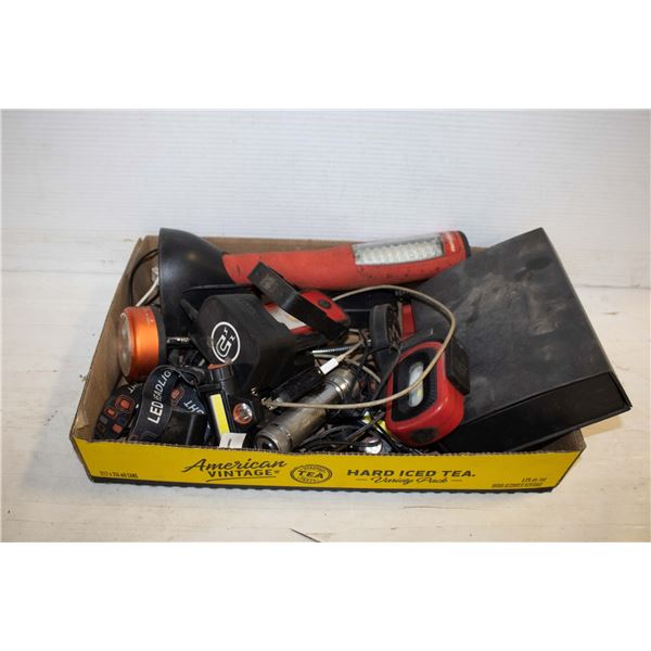 FLAT OF ASSORTED FLASHLIGHTS; SNAP ON/ MATCO/ ETC