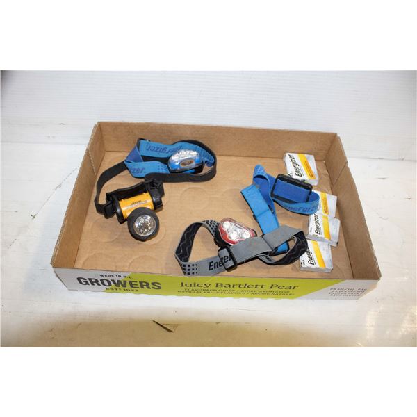 FLAT WITH 4 HEADLAMPS WITH EXTRA NEW BATTERIES