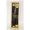 Image 1 : WOODEN BOX WITH ASSORTED CHISELS