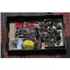 Image 1 : FLAT WITH ASSORTMENT OF DRILL BITS AND DRILL