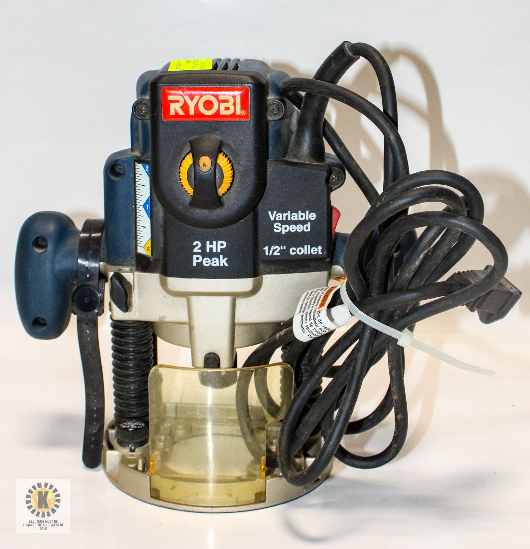 RYOBI 2HP VARIABLE SPEED ROUTER WITH 1/2