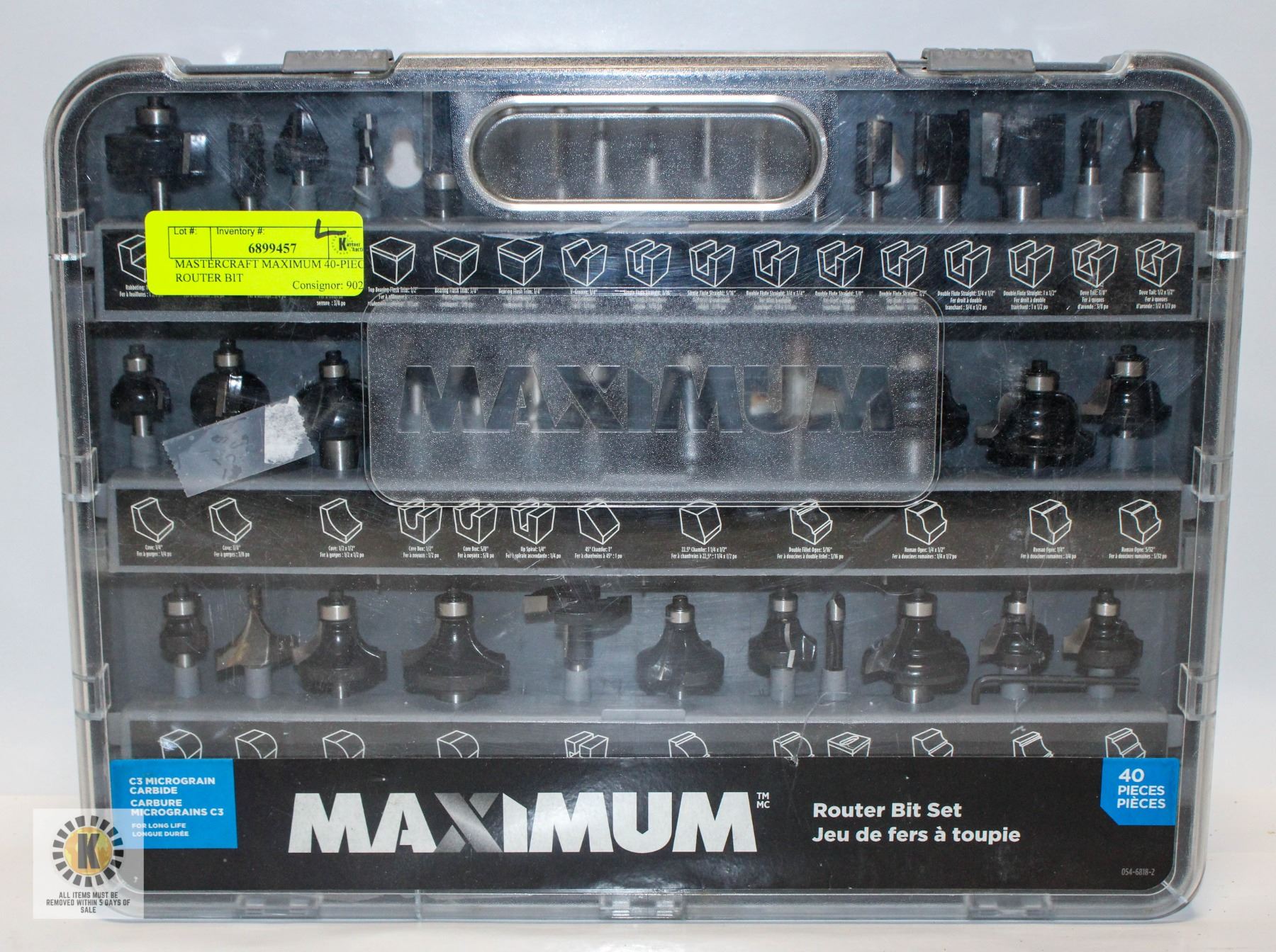 MASTERCRAFT MAXIMUM 40-PIECE ROUTER BIT