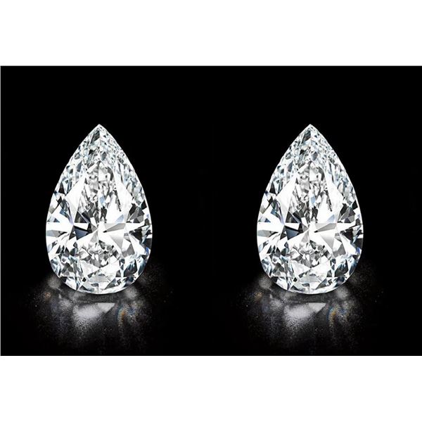 Lab Pear Shape Diamond Pair 9.00 Cts - E/VVS