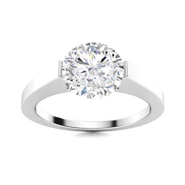 Gold & Brilliant White Diamond 2 Cts Ring - E/VVS