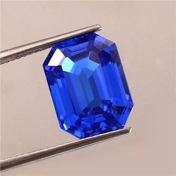 Lab Created Octagon Blue Sapphire 14.10 Carats - Certified