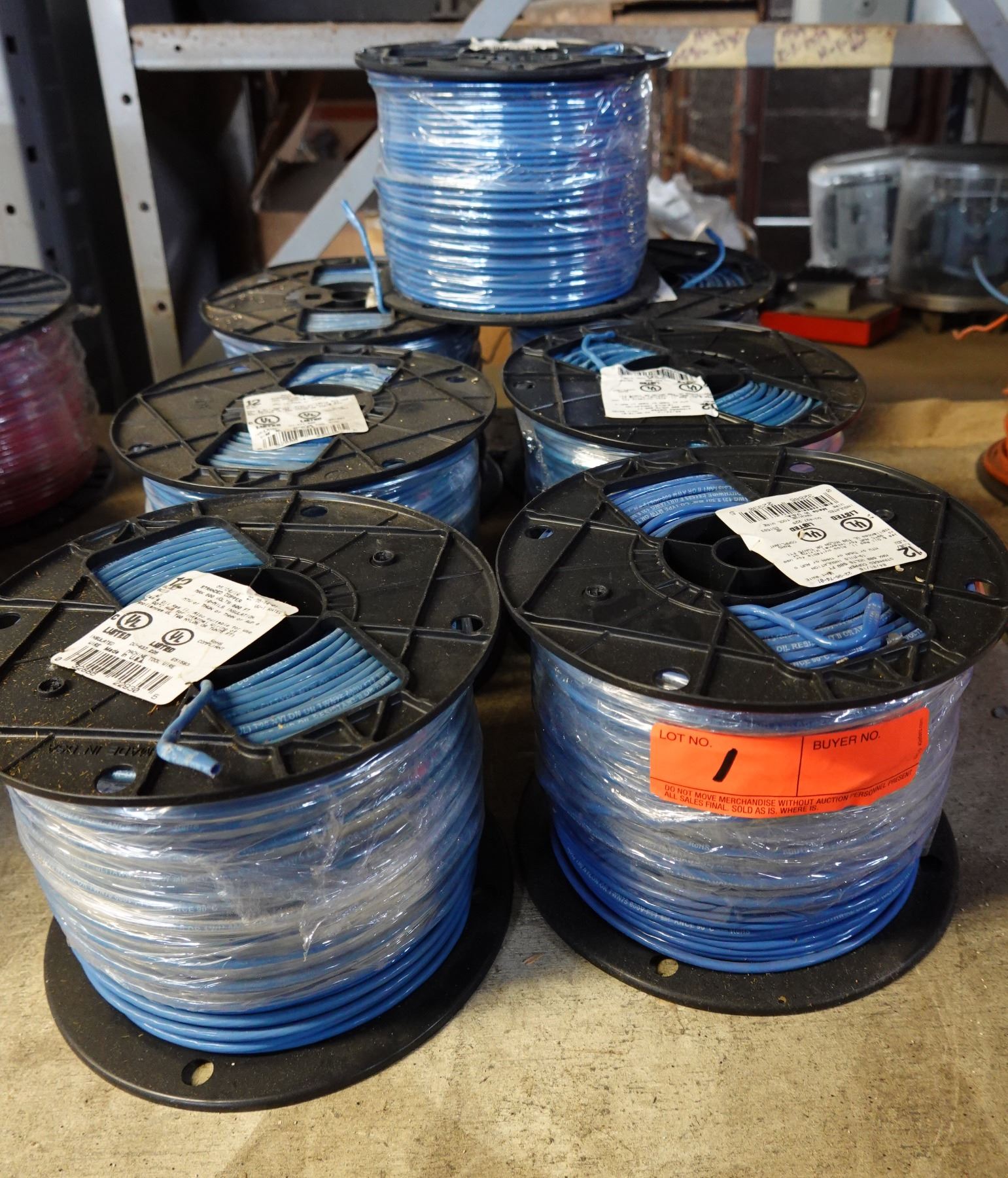 Qty 7 Spools 22-96-74-01 Blue 12 AWG Stranded Copper THHN Wire (500 ...