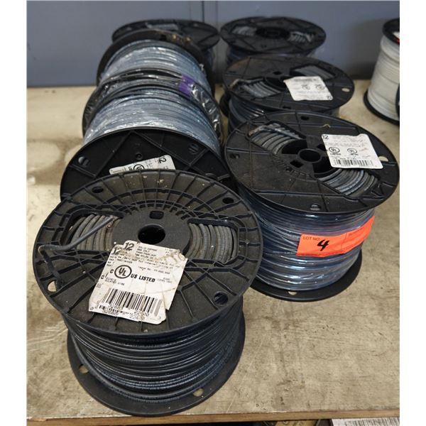Qty 7 Spools 11-58-? Black 12 AWG Stranded Copper THHN Wire (500' per spool)