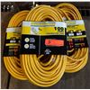 Image 1 : Qty 3 Power Phase 100 Foot 12 Gauge Contractor Cords