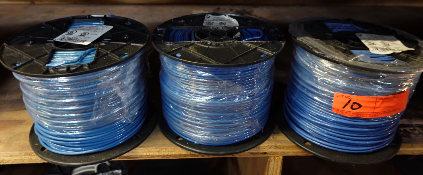 Qty 3 Spools 12 AWG Blue Stranded THHN Wire (500' per spool)