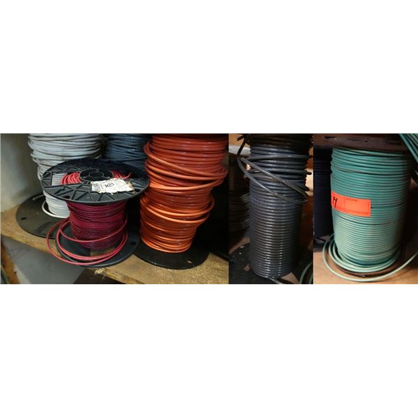 Qty 5 Partial Spools Wire: Red, Orange, Green, Gray & White