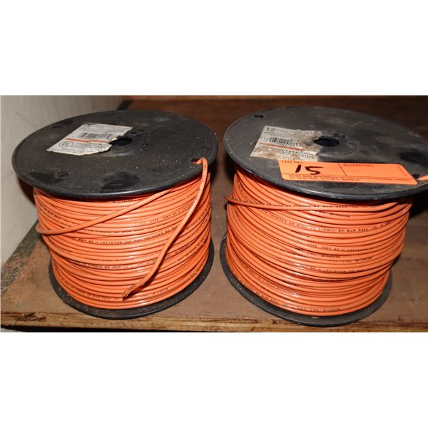 Qty 2 Spools E51583-W Orange 12 AWG Stranded Copper Wire