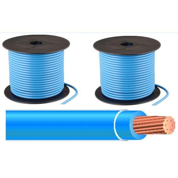 Qty 2 New Spools (500' each=1000' Total) Southwire 22-97-65-01 Blue 10-19 AWG CU THHN  Wire