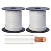 Image 1 : Qty 2 New Spools (500' each=1000' Total) Southwire 22-97-40-01 White 10 AWG 19 Strand Copper Wire TH