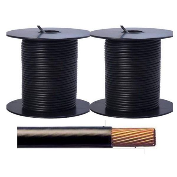 Qty 2 New Spools (500' each=1000' Total) United Copper 325370 Black 10 AWG Stranded THHN/THWN-2/MTW 