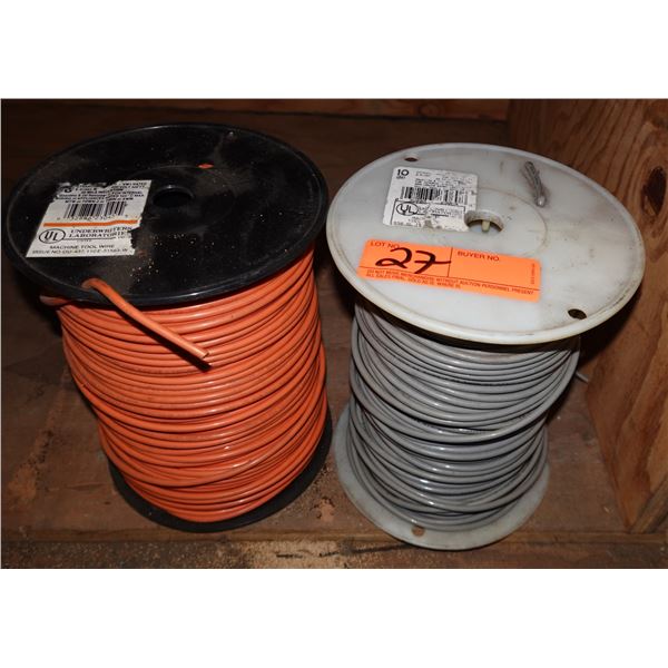 Qty 2 Spools Wire: Orange & Gray (Partial)