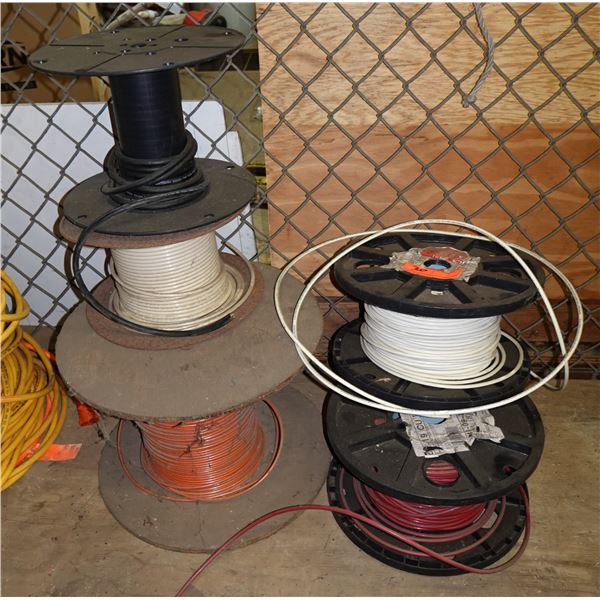 Qty 4 Partial Spools Wire: White, Red & Orange