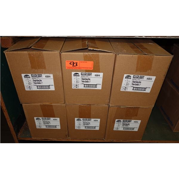 Qty 6 Boxes Hubbell 5320-0 Bell Outdoor Single Gang Boxes