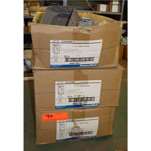 Qty 3 Boxes Thomas Betts CDOW Switch Boxes