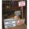 Image 1 : Misc Signs: Bus Parking, Warriors for Warriors Water, Run or Dye Water, etc