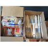 Image 8 : Metal Warehouse Desk & Contents: WhizzFab Paint Rollers, Handles, Brushes, etc