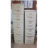 Image 1 : Qty 2 Metal Filing Cabinets: 4 & 5 Drawers 14" x 27" x 52"/60"H