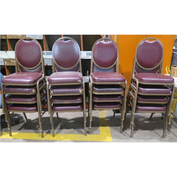 Qty 16 Upholstered Stacking Chairs