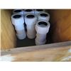Image 8 : Contents of Shelf: Multiple PVC Fittings, Couplings, Adapters, Lengths, etc Misc Sizes