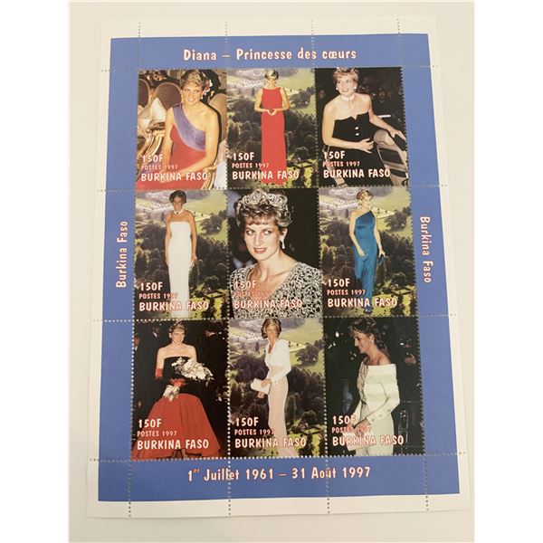 Diana Princess of Wales commemorative stamp set