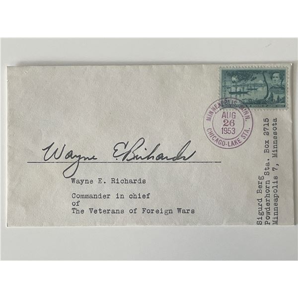 Veterans of Foreign Wars Wayne E. Richards signed cover