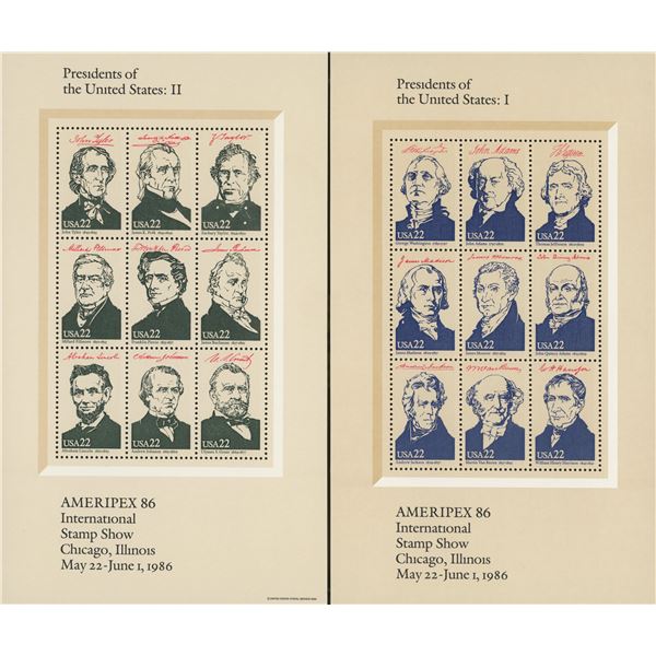 1986 Ameripex '86 Presidents of the United States, sheet set
