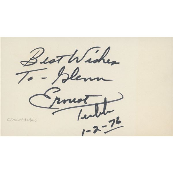 Country Musician Ernest Tubb signed note
