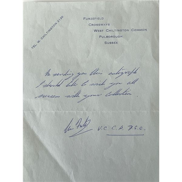 British military Ian Frazier signed note