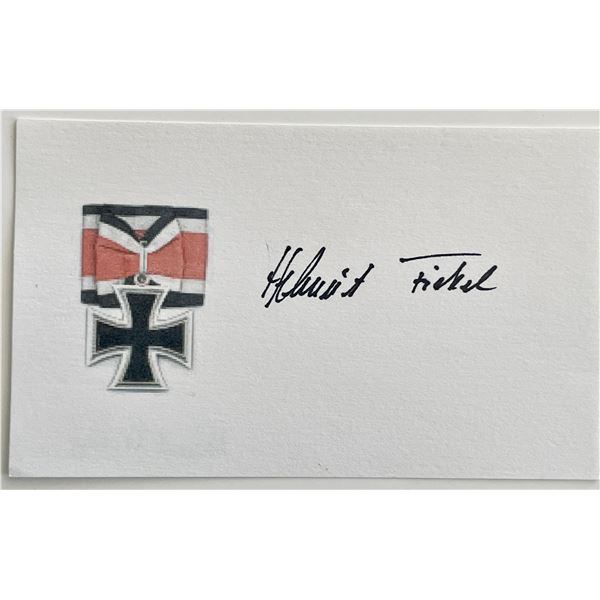 WW2 Oberleutnant Helmut Fickel signature cut