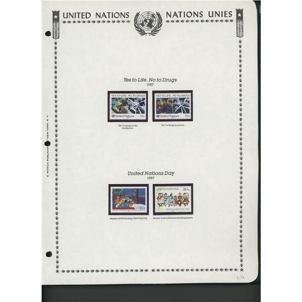United Nations New York Stamps 1987