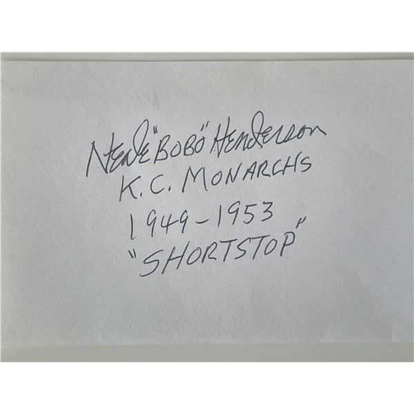 Baseball player Neale Henderson autograph note