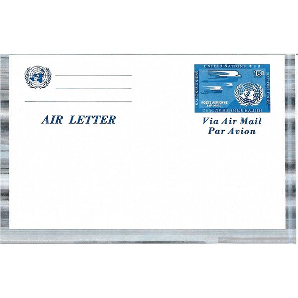 1952 United Nations Air Letter Unused Stamp and Envelope